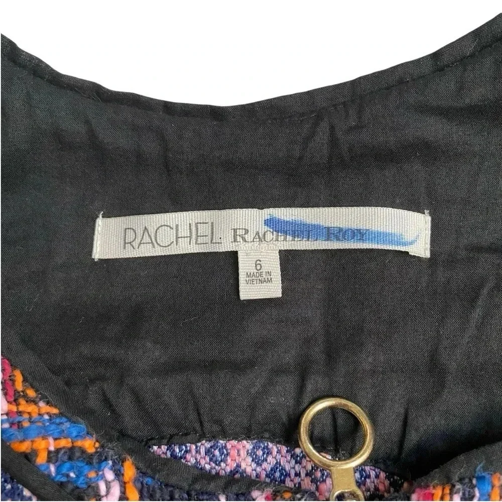 Rachel Rachel Roy Purple Navy Geometric Zip Front Knit Mini Dress Size 6